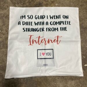 White and Red Decorative Pillow Cover